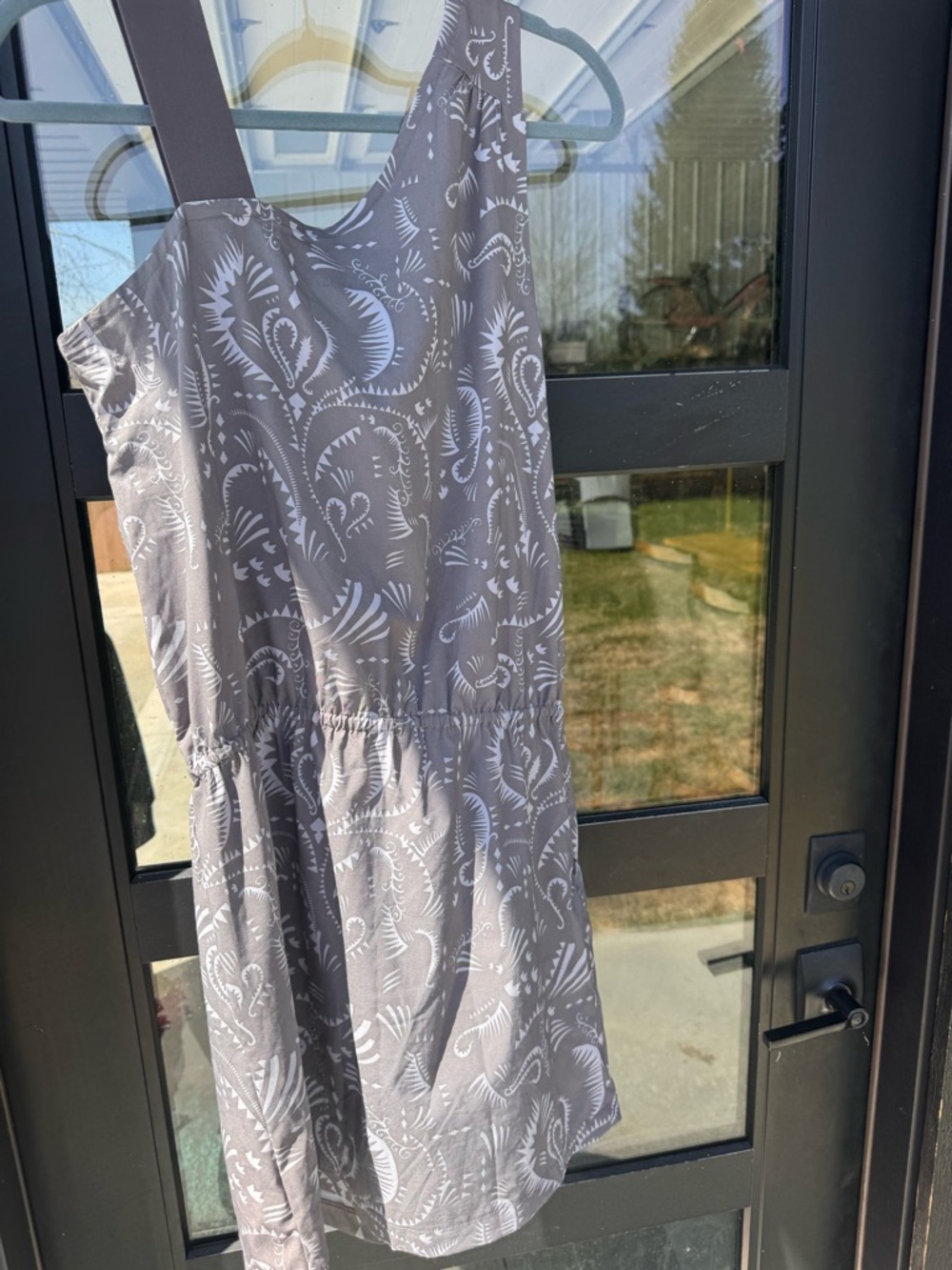 Lole Grey Sundress with White Paisley Print